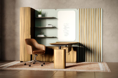 Private Office Desk Configuration with Chair